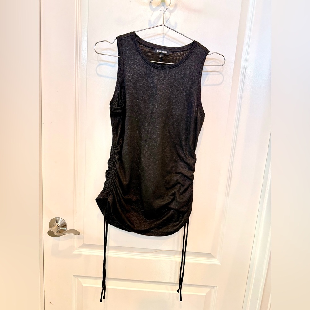 Express Black Ruched Tank Top